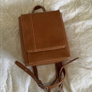 Elegant Tan Leather Backpack